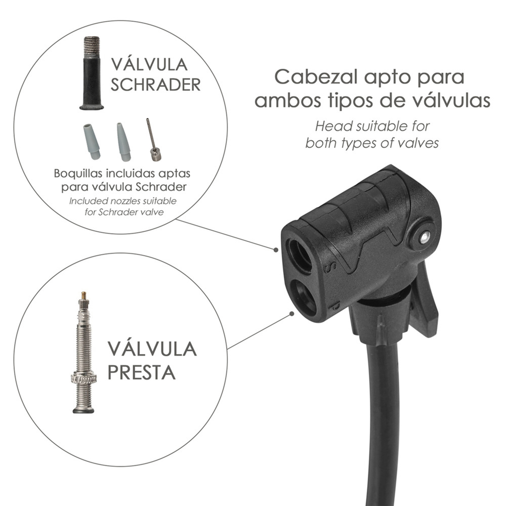 bomba suelo inflar con manometro